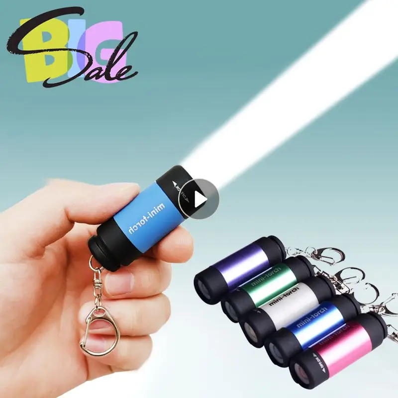 

Светодиодный мини-фонарик с зарядкой от USB, портативный фонарик с брелоком, водонепроницаемый ффонарь для походов, фонарик