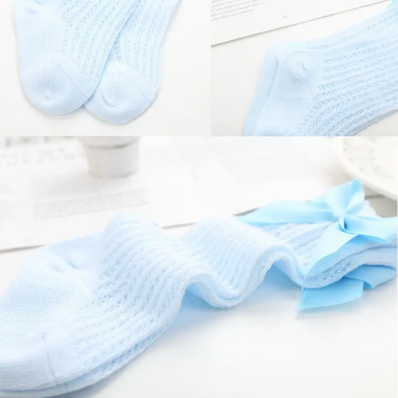 

Cute Bowknot Baby Socks Cotton Bows Baby Girls Knee Socks Spring Summer Mesh Kids Infant Toddler Knee High Socks 0-2Y