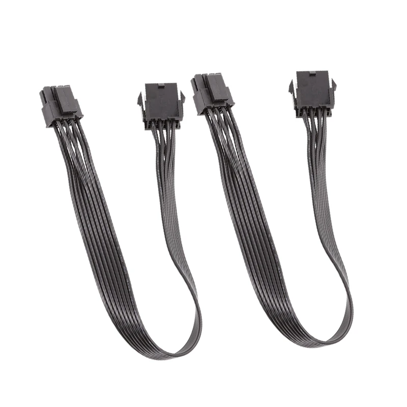 

NEW-2Pcs Computer Cable CPU 8Pin to 4+4 Pin Power Supply Extension Cable Cord Lead Sleeve Black 30cm