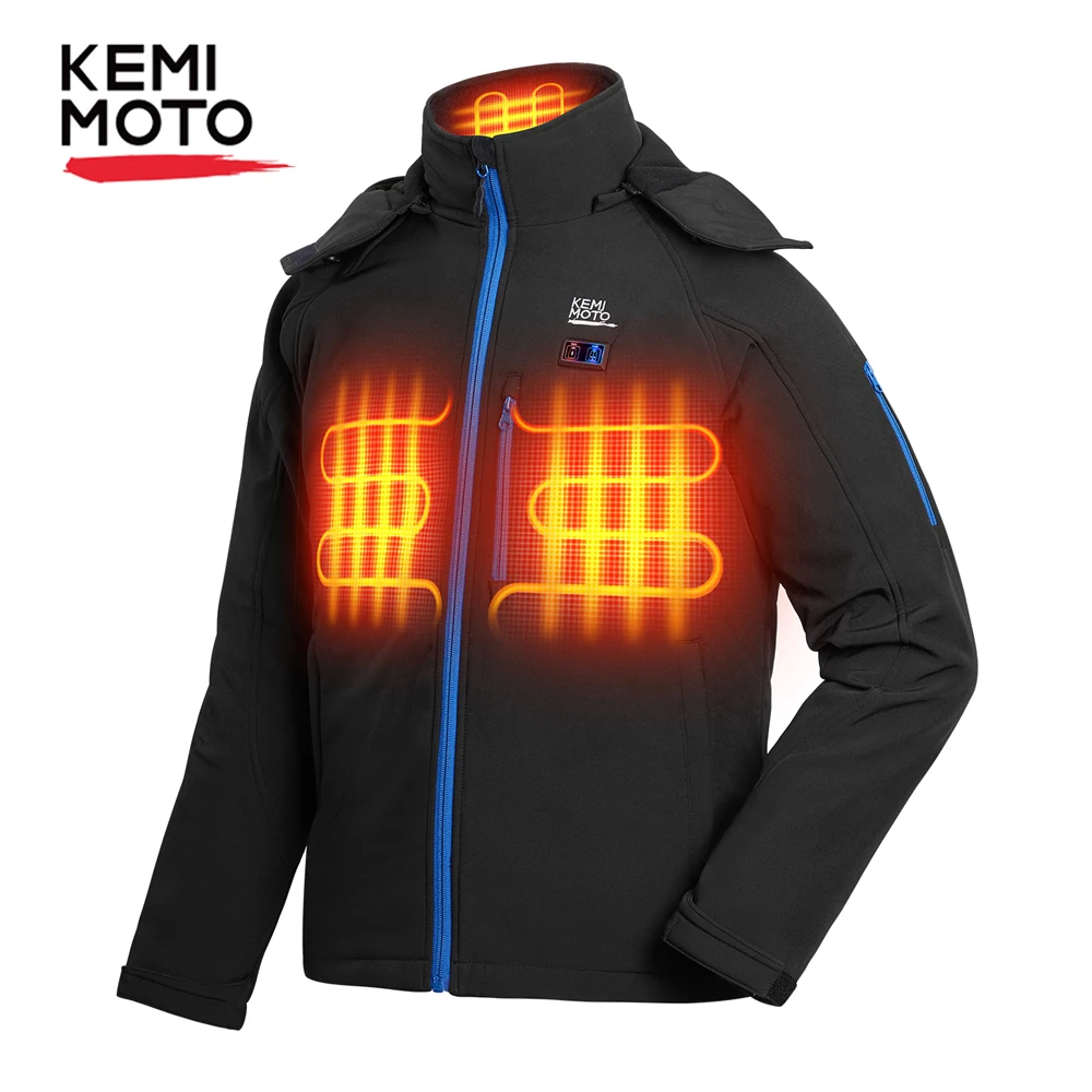 KEMIMOTO Windproof Winter Heated Jacket Motorcycle Skiing Hiking Fishing Keep Warm Heating Coat Electric USB Heated Clothes