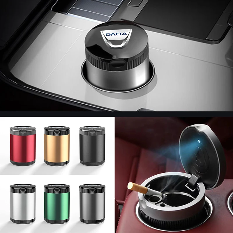 

1pcs Portable LED Car Smoke Ashtray Car Interior Goods For Dacia Duster 2016 2017 2020 Daster Dokker Logan Sandero Stepway Lodgy