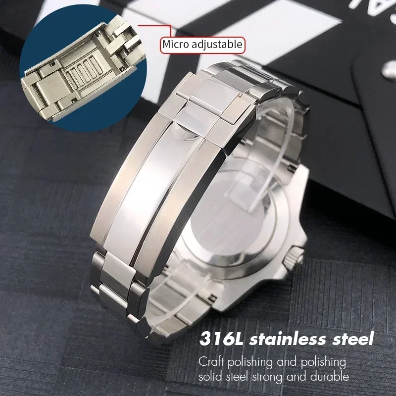 21 мм 20 ммPerpetual Submariner Seiko NH35 ремешок для часов браслет твердый из нержавеющей стали