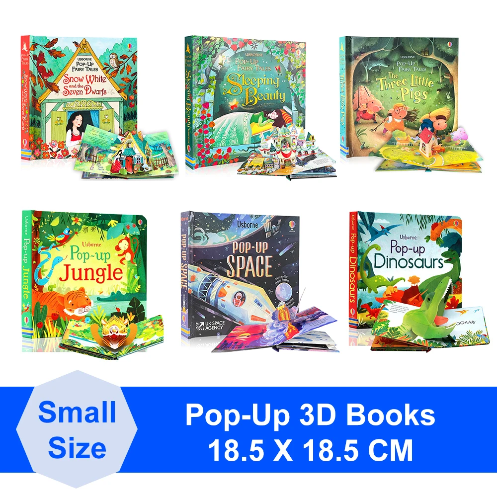Usborne Pop-Up Fairy Tales 3D Picture Book Cardboard Coloring English Activity Bedtime Story Books for Children Kid Learning Toy