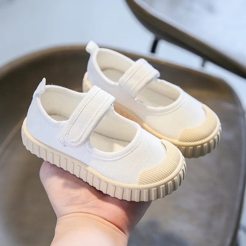 

Candy Color Kids Canvas Shoes for Girls 2022 Nice Spring Autumn Shoes Toddler Boys Hook Loop Casual Flat Heel Baby Sneakers