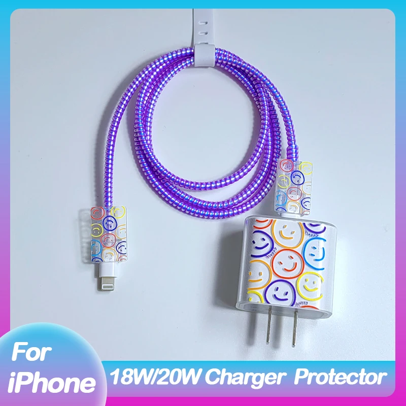Защитная намотка Carble для iphone 11 12 13 14 20 Вт, оригинальная Защитная крышка для кабеля, USB кабель передачи данных, спиральная Защитная намотка