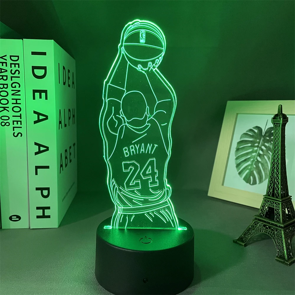 

Led Night Light Kobe Jump Shoot Figure Back View Bedroom Decor Nightlight Desk 3d Lamp Dropshipping Kobe Bryant Memorial Gifts