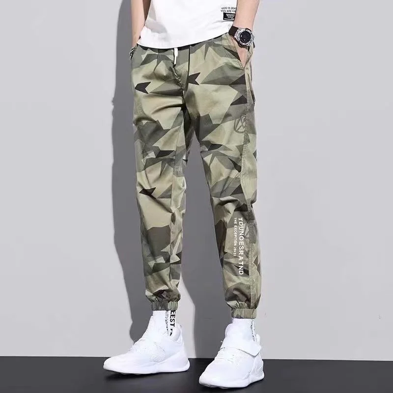 

Classic Streetwear Casual Men Ribbons Harem Jogging Letter Pants Male Slim Fit Spring Pants Multi-Pockets Women Trouser T12