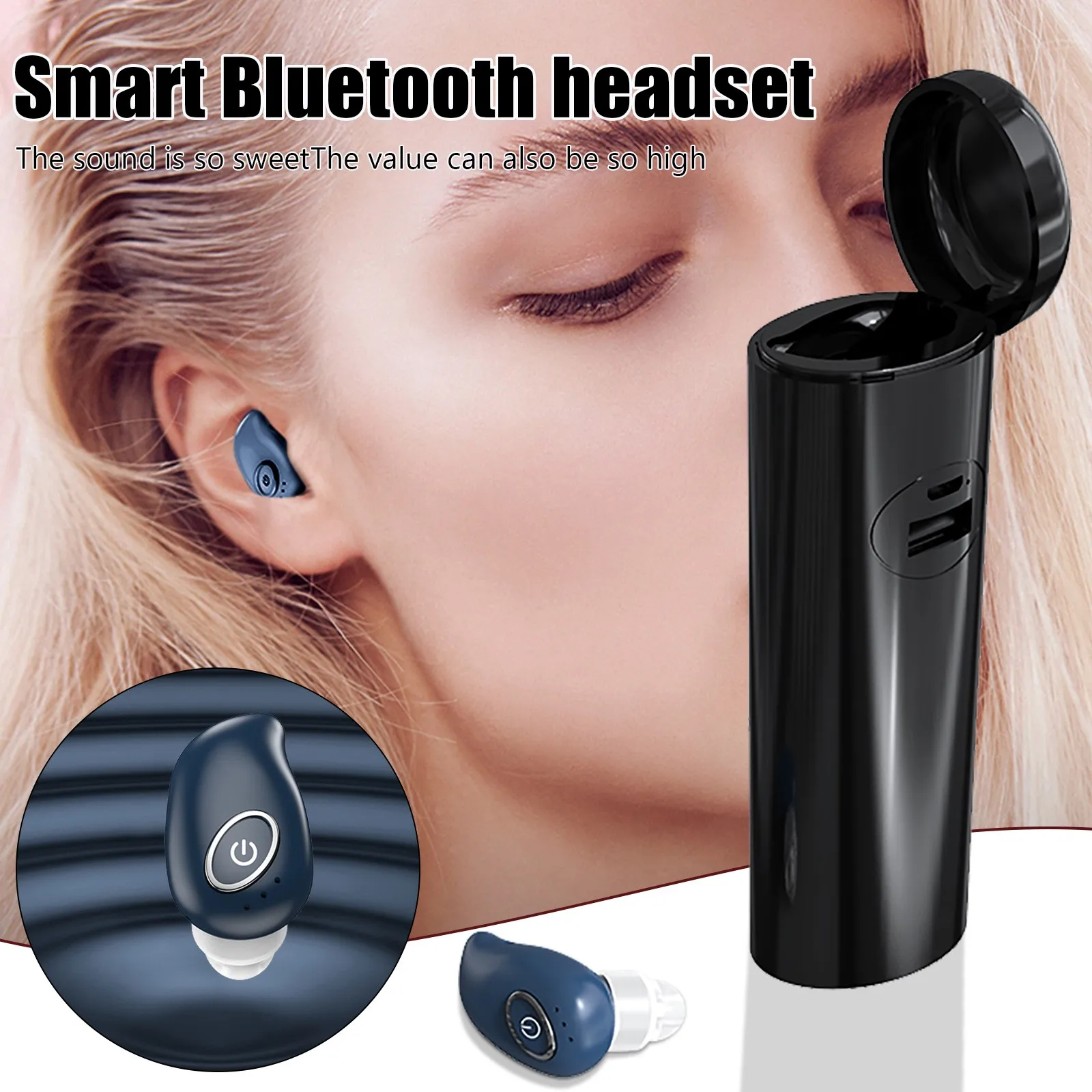 Bluetooth-гарнитура для звонков 2 уха цвет в ассортименте