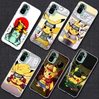 japan anime pikachu cosplay n naruto phone case for xiaomi redmi note 9s 8 11 7 9 10 pro 10s 11s note 8pro k40 clear cover cases