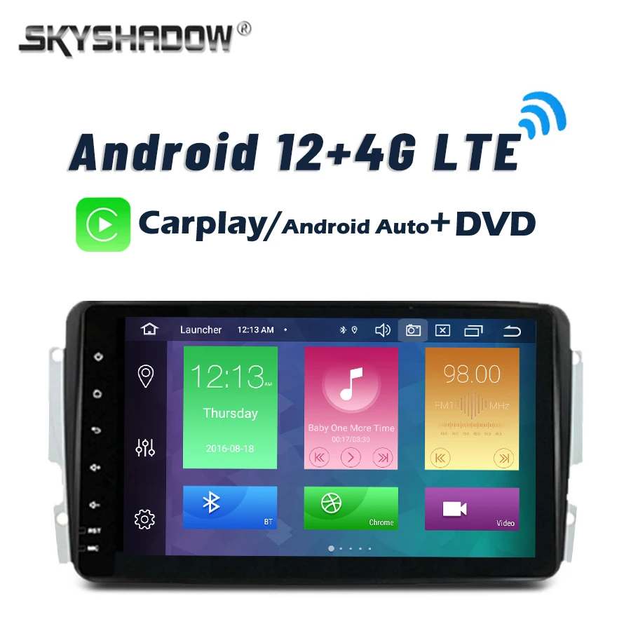 

720P Carplay DSP SIM Android 12.0 8Core 8G+128G Car DVD Player GPS RDS Radio Wifi Bluetooth For Benz W203 W209 W463 Vito Viano