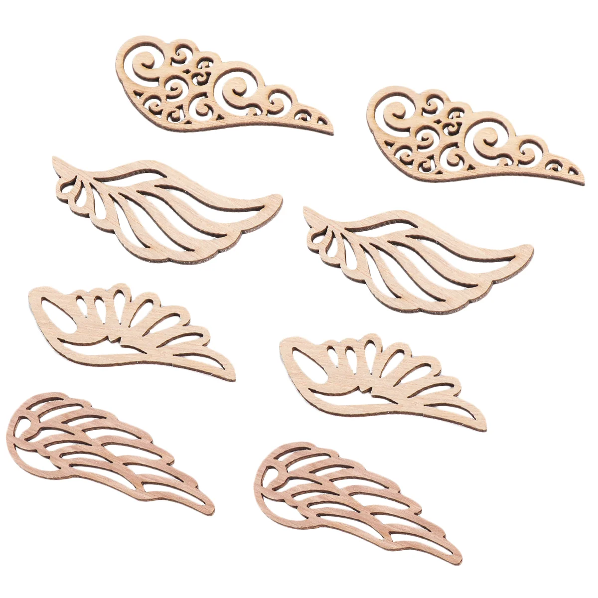

Wooden Wing Diyangel Woodchip Applique Angle Mini Ornaments Painting Decorations Craft Graffiti Coloring Patch Drawing Appliques