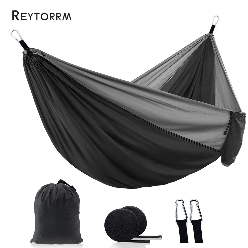 

102x55 inch Double Camping Hammock with 2 Tree Straps Parachute Portable Lightweight Hammock Swing for Backpacking Outdoor Beach