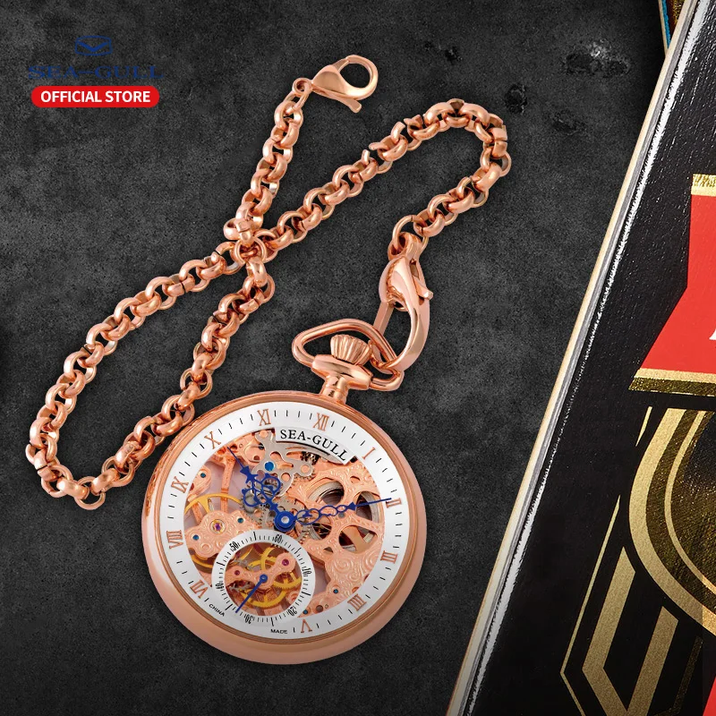 Seagull Men Watch Official Authentic Fashion Casual Retro Manual Mechanical Men's Watch Steel Belt Pocket Watch M3600S