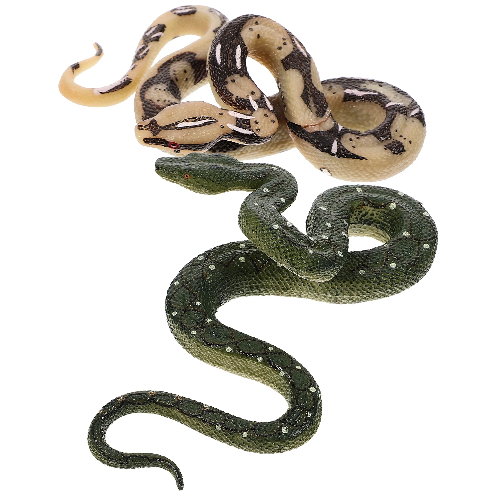 

2 Pcs Python Model Realistic Animal Figures Fake Snake Toys Number Simulation Figurine Plastic Cognitive Child Reptisoil