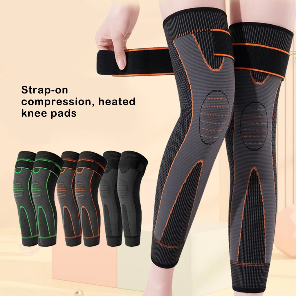

2Pcs Long Protector Elasticity Brace Compression Leg Sleeve Running Lady Arthritis Knee Support Sports Black 1