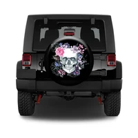 spare tire cover floral sugar skull flower for jeep trailer rv truckpersonalized custom car decorationwheel cover waterproof c