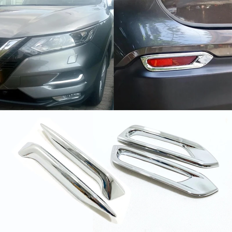 

Для Nissan Qashqai J11 2018 - 2021 хром углеродное волокно передние задние противотуманные фары крышка фары отделка бампер отражатель аксессуары
