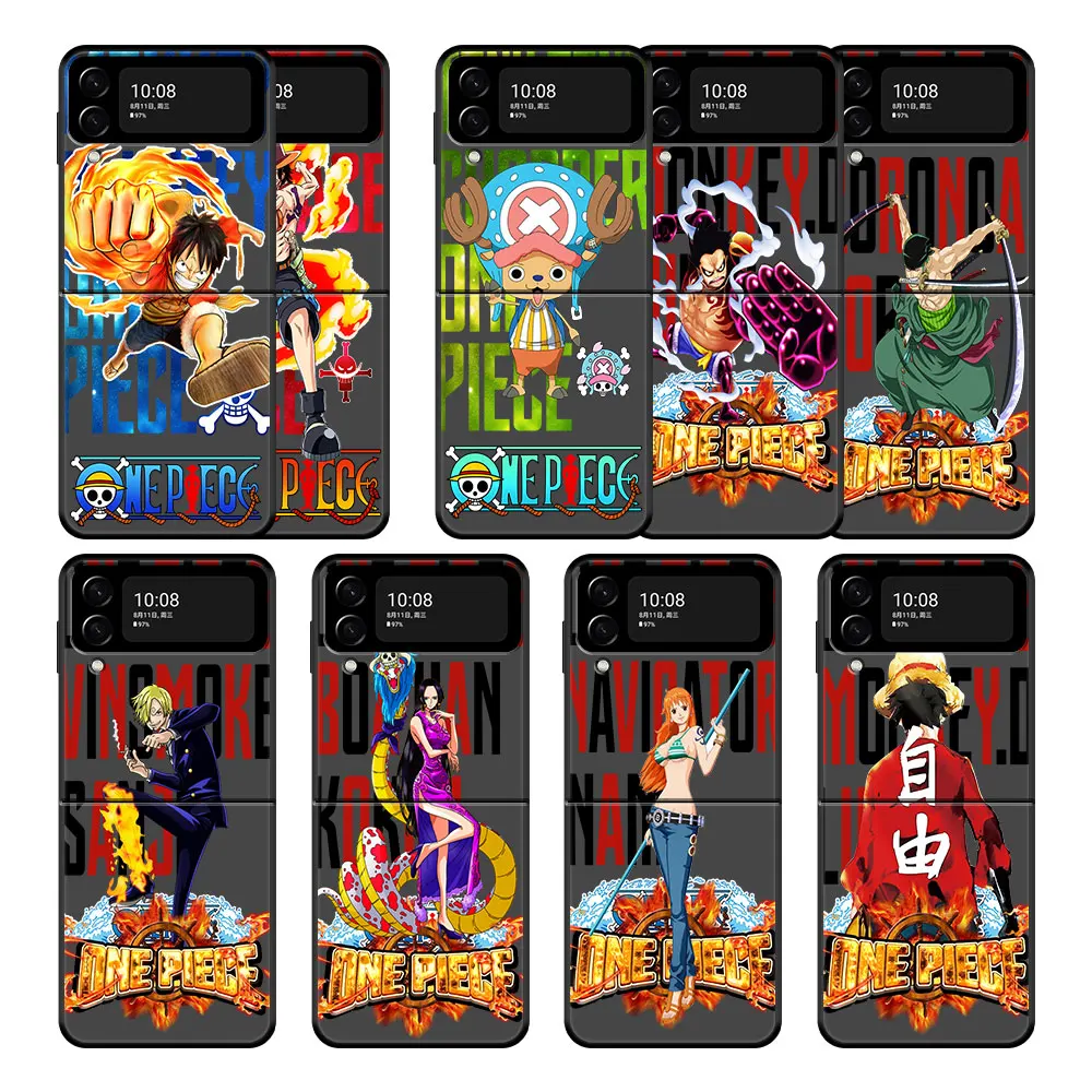 

PC One Piece Monkey D Luffy Ace Anime Case for Samsung Galaxy Zflip3 Zflip Flip3 Z Flip 5G Zflip35g Protection Capinha Celular
