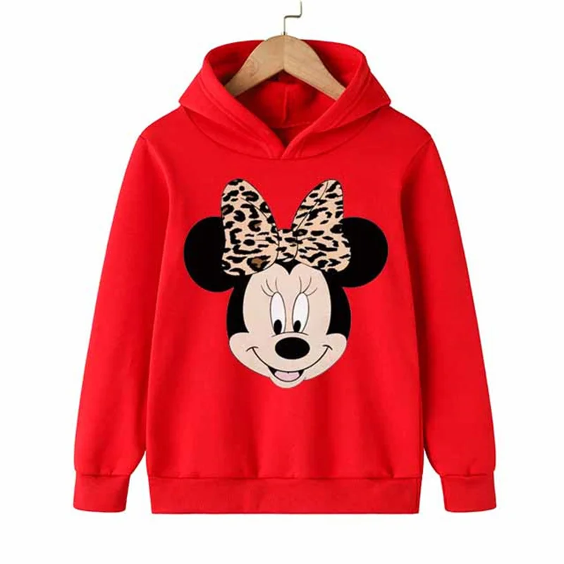 

Mickey Mouse Hoodies Kids Spring Autumn Sweatshirts Children Long Sleeve Tops Clothing Boys Girls Hooded Disney Clothes 1-16 Y