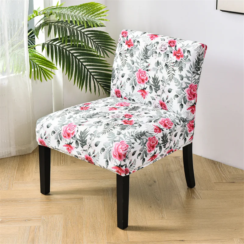 

Armless Contemporary Chair Cover 1/2/4 Printed Elastic Chair Cover for Living Room Banquet Piece Sofa Chair Cover Floral Decor