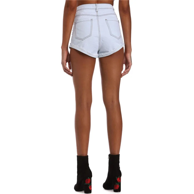 Women's Summer Low Waist Denim Sexy Hollow Rose Embroidery Solid Color Shorts Loose All-Match Streetwear Europe and American