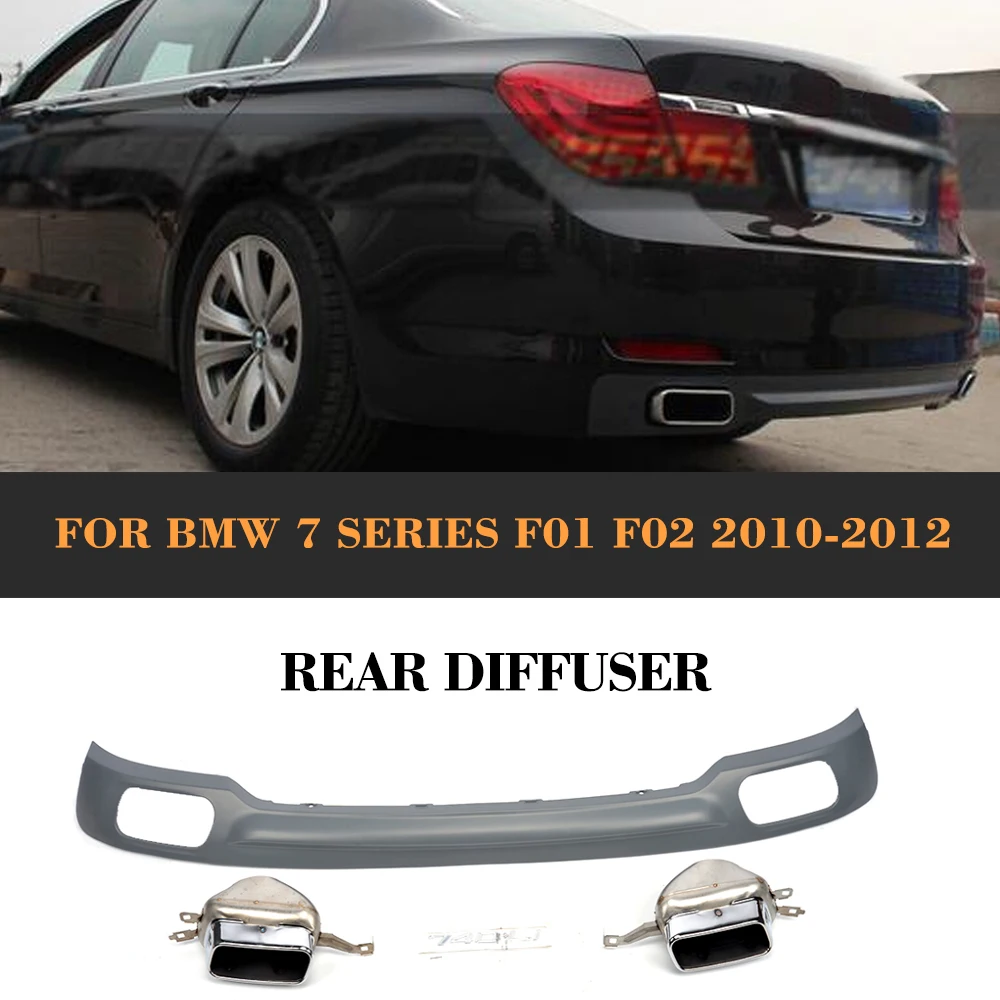 

7 серии диффузор, губа на задний бампер с наконечниками для глушителя выхлопных газов для стандартного бампера BMW 730 740 2010-2012