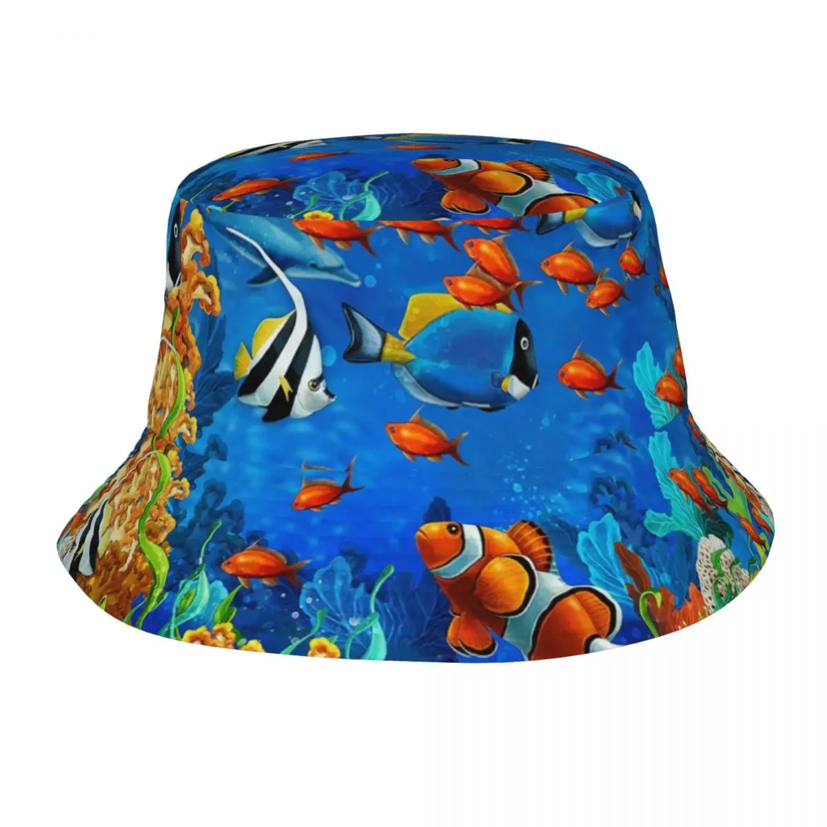 

Underwater Ocean Outdoor Fisherman Cap Beach Hats SunCaps Men Women Bucket Hat Panama Hats Bob Hats For Women