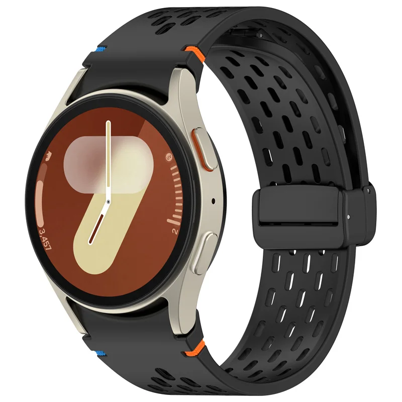 Фото Силиконовый ремешок для Samsung Galaxy Watch 7 6 5 4 FE 40 мм 44 мм/6 Classic/5Pro с магнитной пряжкой без зазоров Galaxy Watch7 Браслет №3
