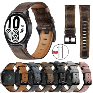 Genuine Leather band for Samsung Galaxy watch 4/classic/Active 2 46mm/42mm/40mm/44mm 20mm 22mm brace