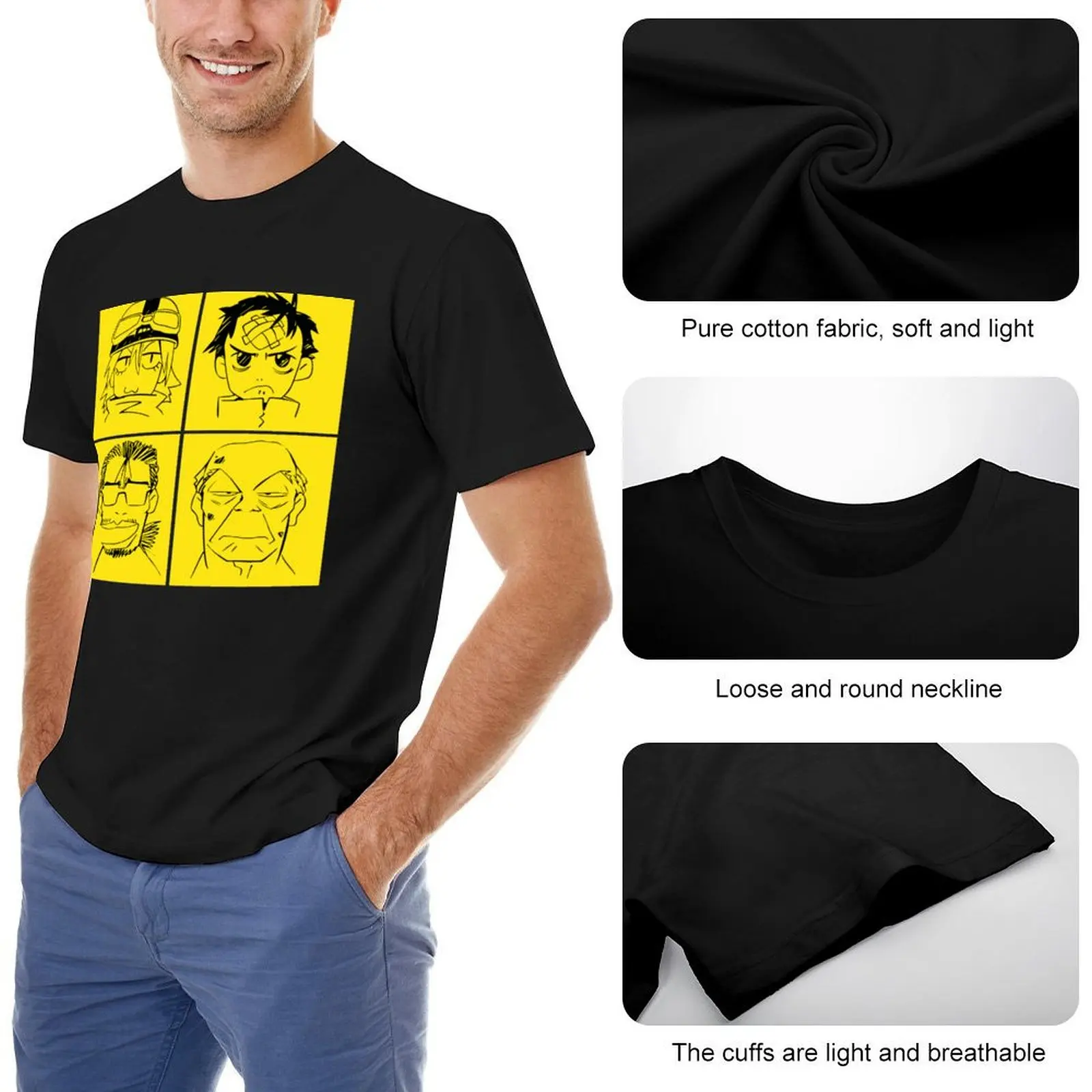 Футболка Furi kuri 4-х лиц эстетическая одежда корейская мода мужская большого