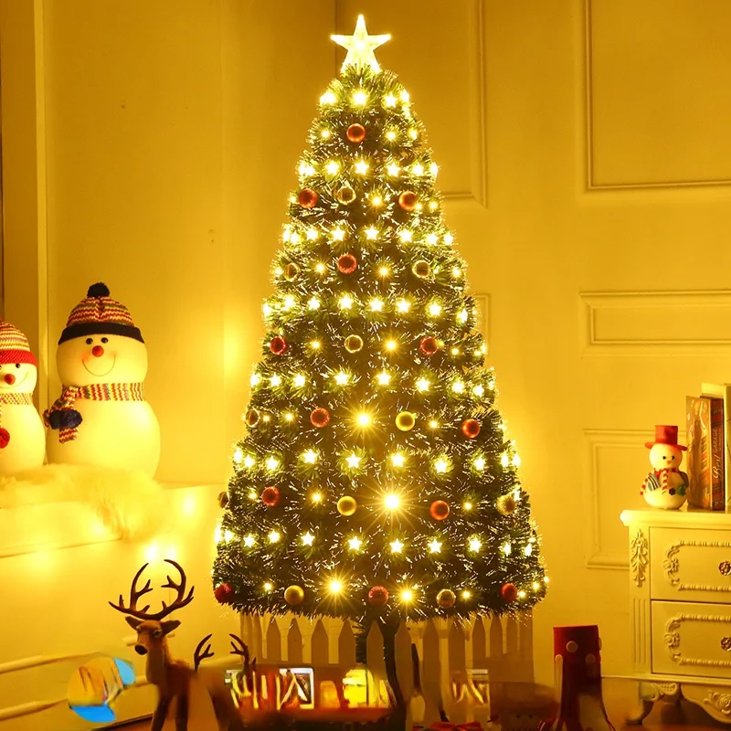 

Tt1.5 Christmas Tree Fiber Tree 1.8 Christmas Decorations Five-Pointed Star Light-Emitting Christmas Tree Package