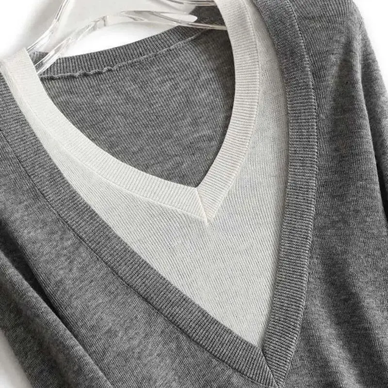 Женский вязаный свитер с длинным рукавом большие размеры до 4XL