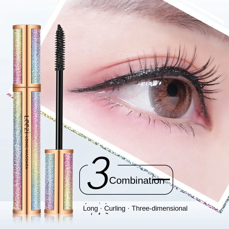 

Leezi Silk Fiber Mascara Long Thick Curling Waterproof Extra Volume Lengthens Lengthening Eyelashes Galaxy Tube Makeup Cosmetic