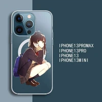 higehiro sayu ogiwara anime phone case transparent magsafe magnetic magnet for iphone 13 12 11 pro max mini wireless charging