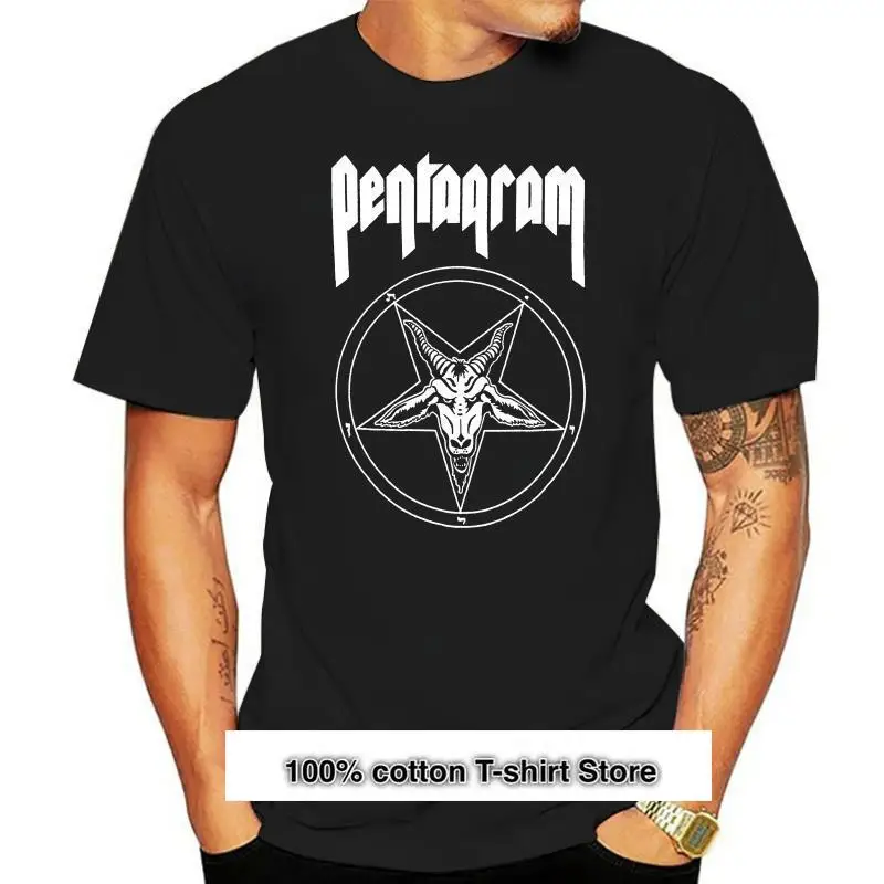 

Camiseta de pentagrama para hombre, camisa negra Small, fresca, a la moda, 5055339747473