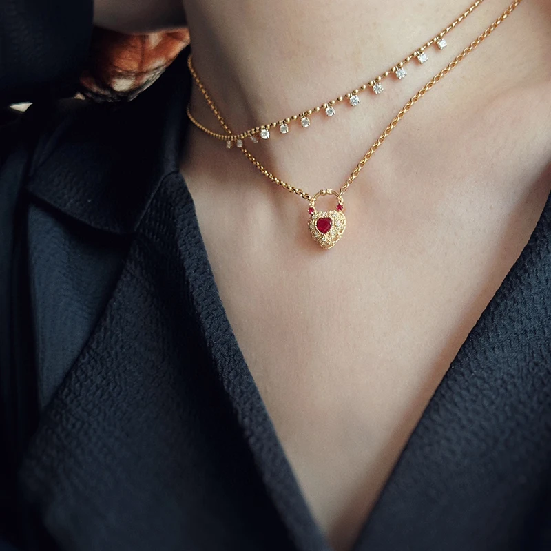 Aazuo Intage Design 18-каратное розовое золото с натуральным рубином прекрасная подвеска в