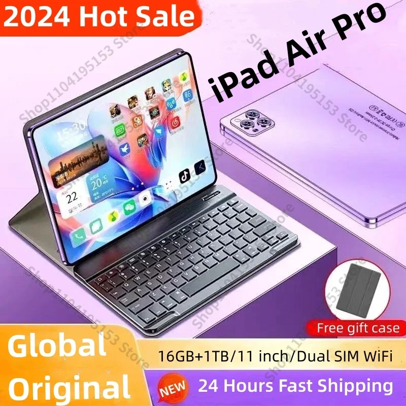 2024 Оригинальный планшет iPad Air Pro 10 дюймов 16 ГБ ОЗУ 1 ТБ ПЗУ Android 14 + 20000 мАч 5G