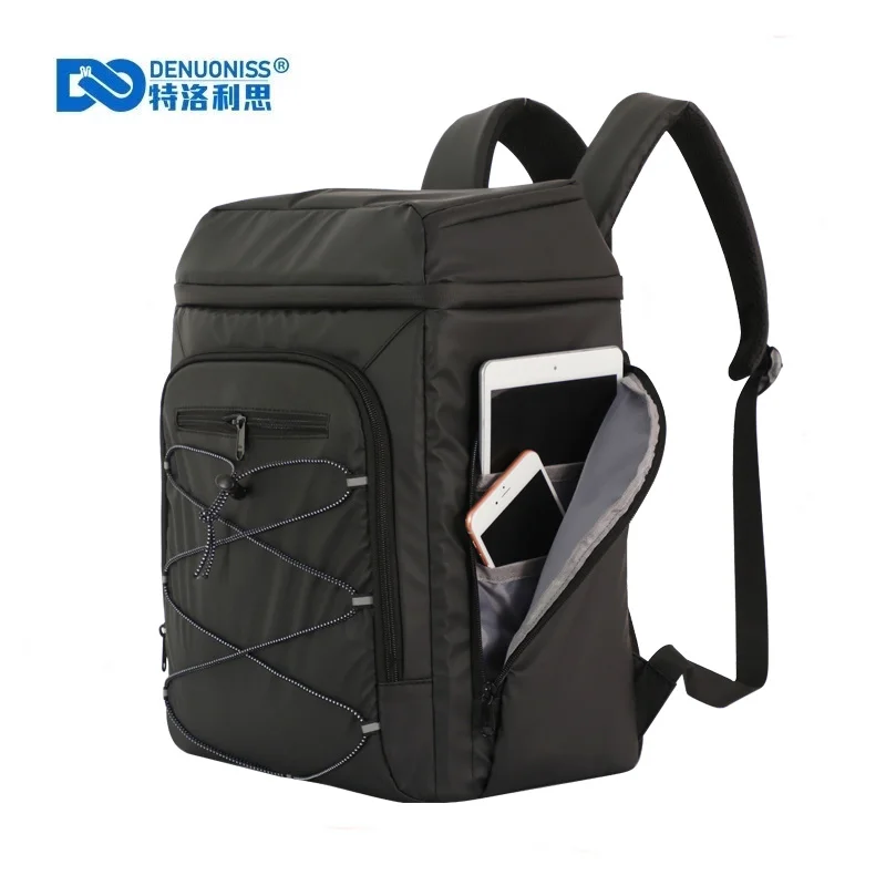 

23L refrigerator bag leather film large 30 cans insulation backpack cooler travel beach beer bag insulated isothermal
