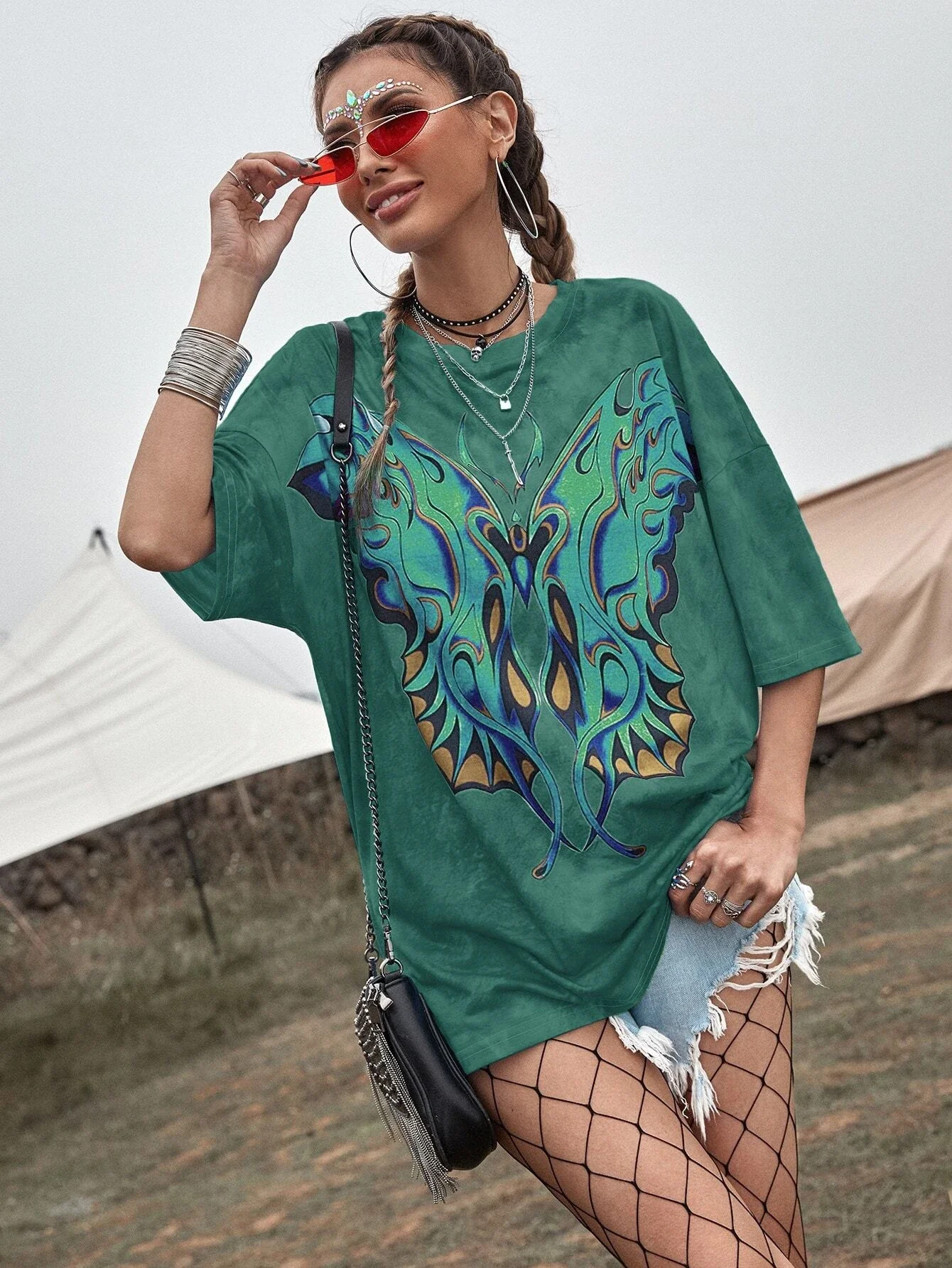 

Butterfly Print Tie Dye Tee