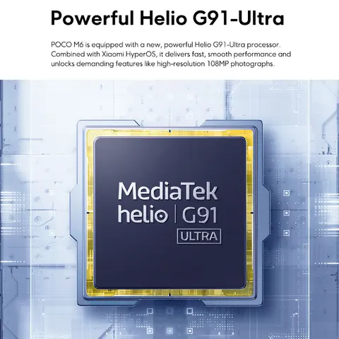 Смартфон POCO M6, глобальная версия, Helio G91 Ultra, 108 МП, основная камера Pro-Grade, 33 Вт, быстрая зарядка, аккумулятор 5030 мАч