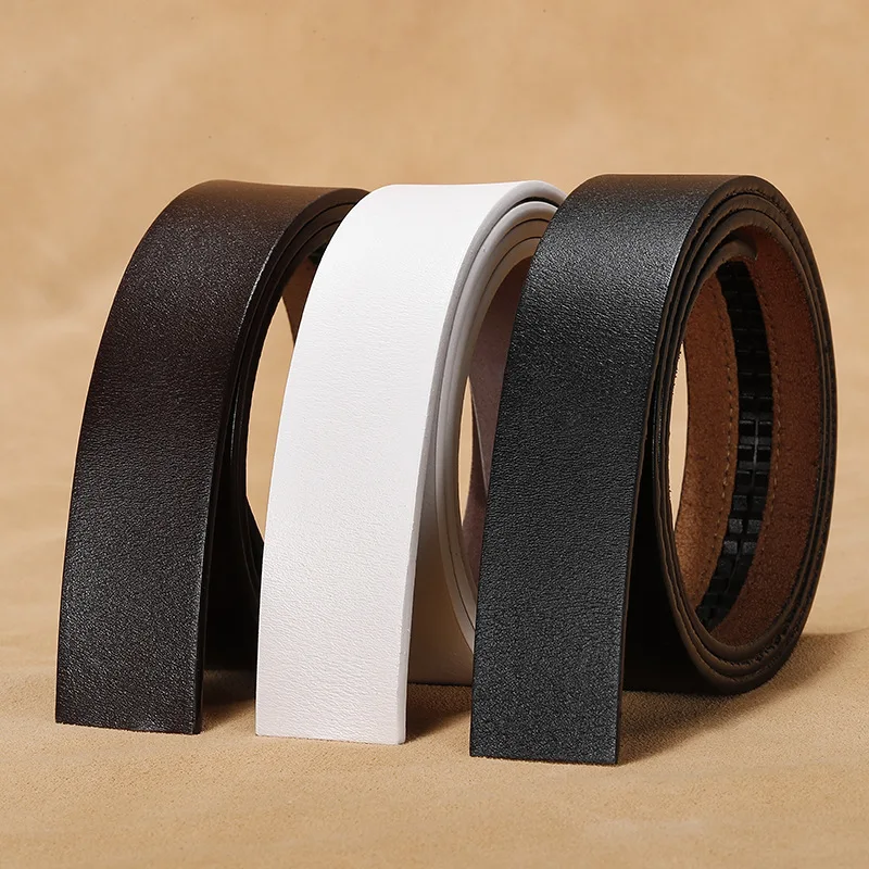 

Plyesxale 3.5cm Width Man Belt Genuine Leather Cowskin Male Strap Automatic Ratchet Belt Men Without Buckle High Quality B1033