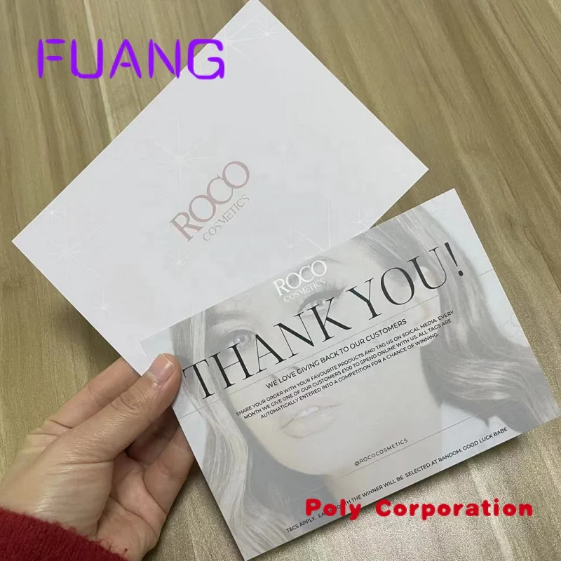 

Low Moq Custom Printed Luxury Design Logo Thank You Cards For Business