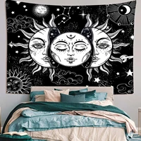sun and moon tapestry black white home decorations wall hanging blanket bedroom aesthetic art tapiz pared room hippie tapisserie