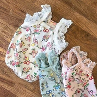 new arrival summer pet clothes mini floral lace sleeve vest for small dogs chihuahua lightweight soft polyester kitten clothing