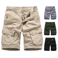 mens casual shorts solid color cargo shorts pants man outdoors pocket beach work shorts summer beach wear male garment