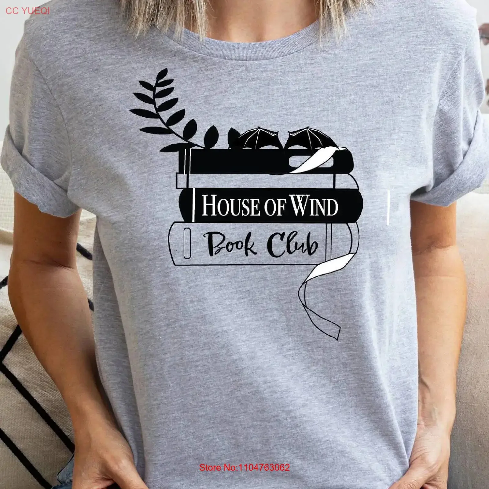 Фото Футболка ACOTAR House of Wind, официальный лицензионный товар SJM, Night Court Velaris Book Club, Feyre Nesta Archeron, винтажная, с эффектом потертости №1
