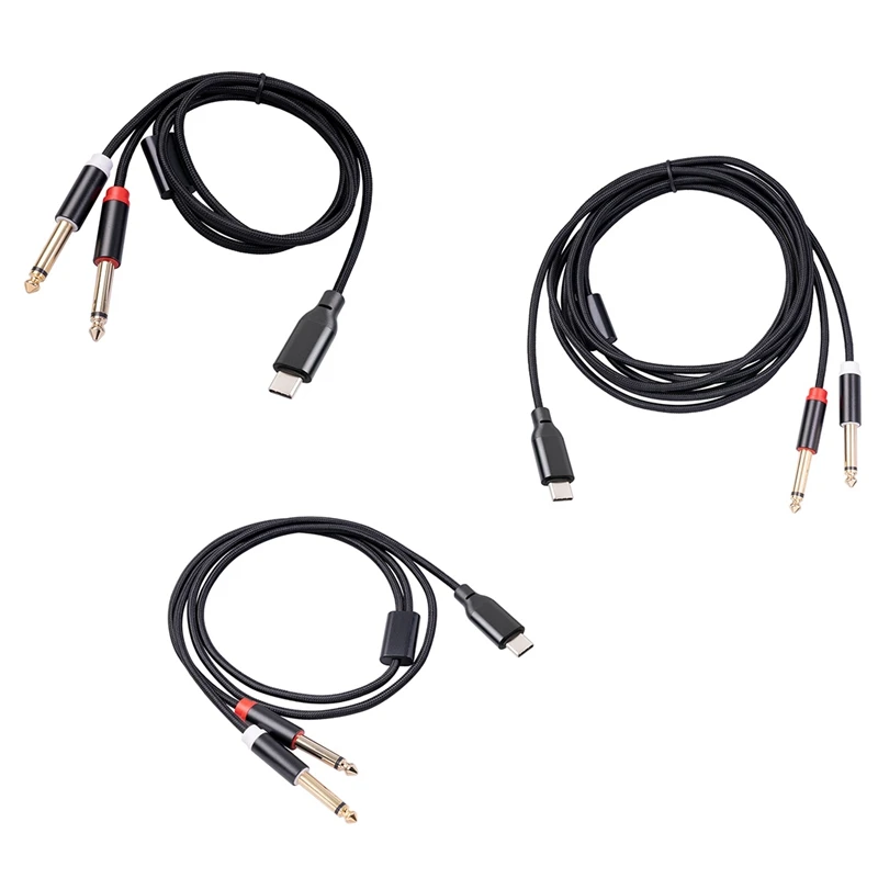 

USB C To Dual 6.35Mm Audio Stereo Cable Type C To Dual 6.35Mm Audio Cord For Smartphone Multimedia Speakers