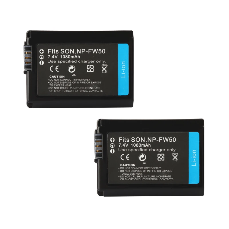 Зарядное устройство NP FW50 для Sony Alpha A6500 A6300 A6000 A5000 A3000 A7R 1080 мА/ч аккумуляторов с