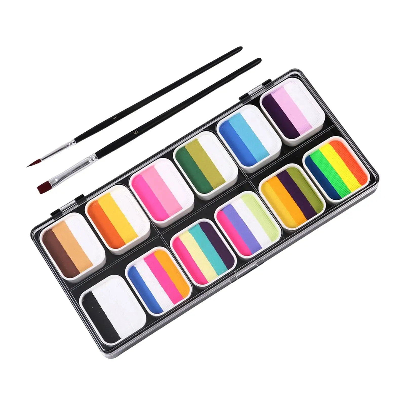 

Face Body Paint Set with Brushes Kids Adult Supplies Painting Palette Makeup