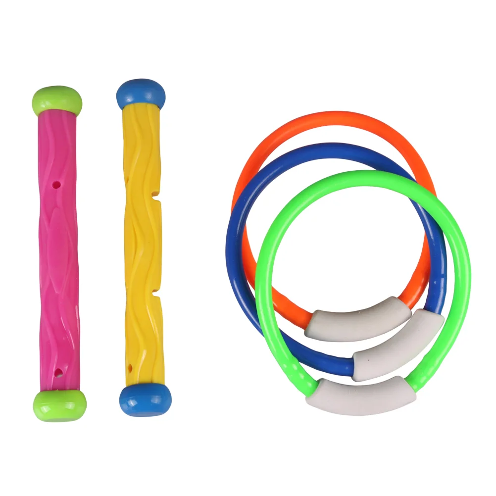 

5 PCS Treasure Hunt Kids Diving Rings Sticks Toy Suit Set Swimming Child Dive Toys Pool